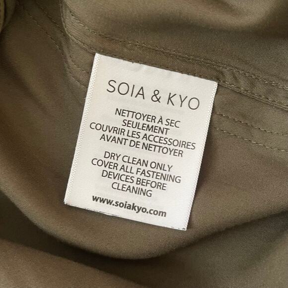 Soia & Kyo Bia Midi Bomber Jacket - Olive Green - Size L - Picture 9 of 10